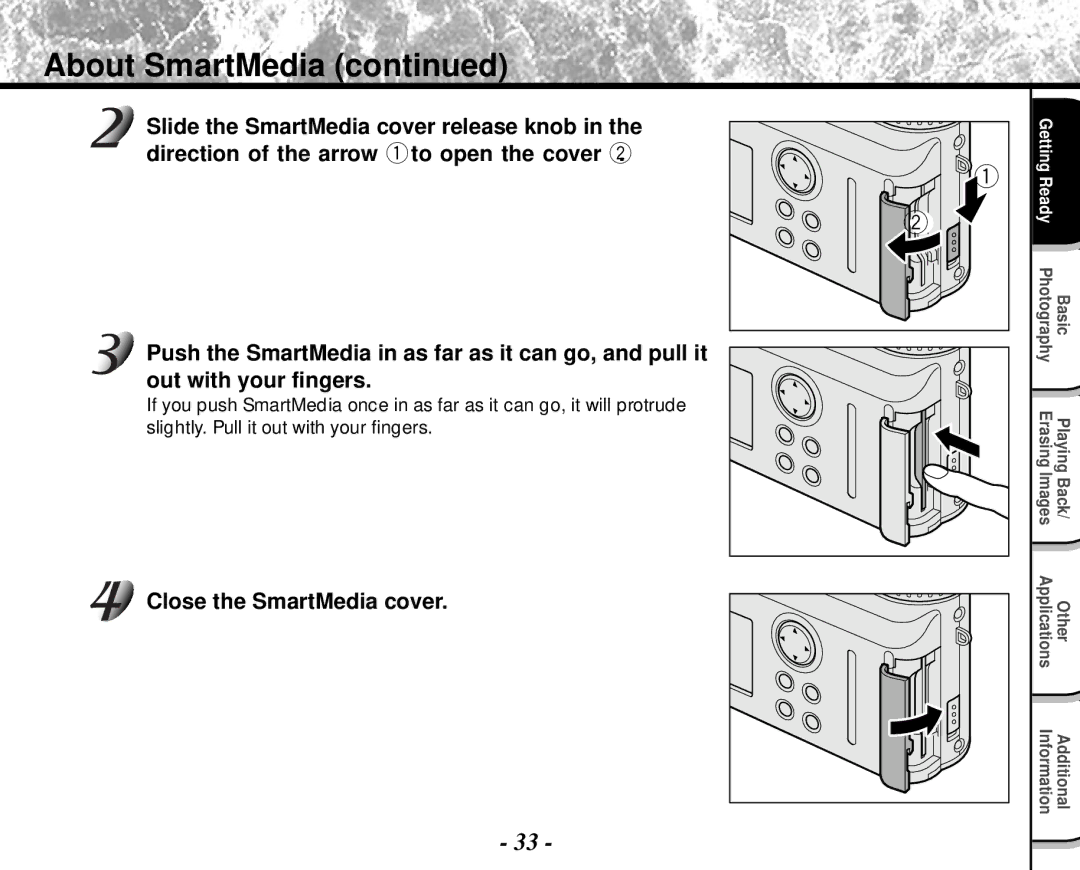 Toshiba PDR-M4 instruction manual About SmartMedia 