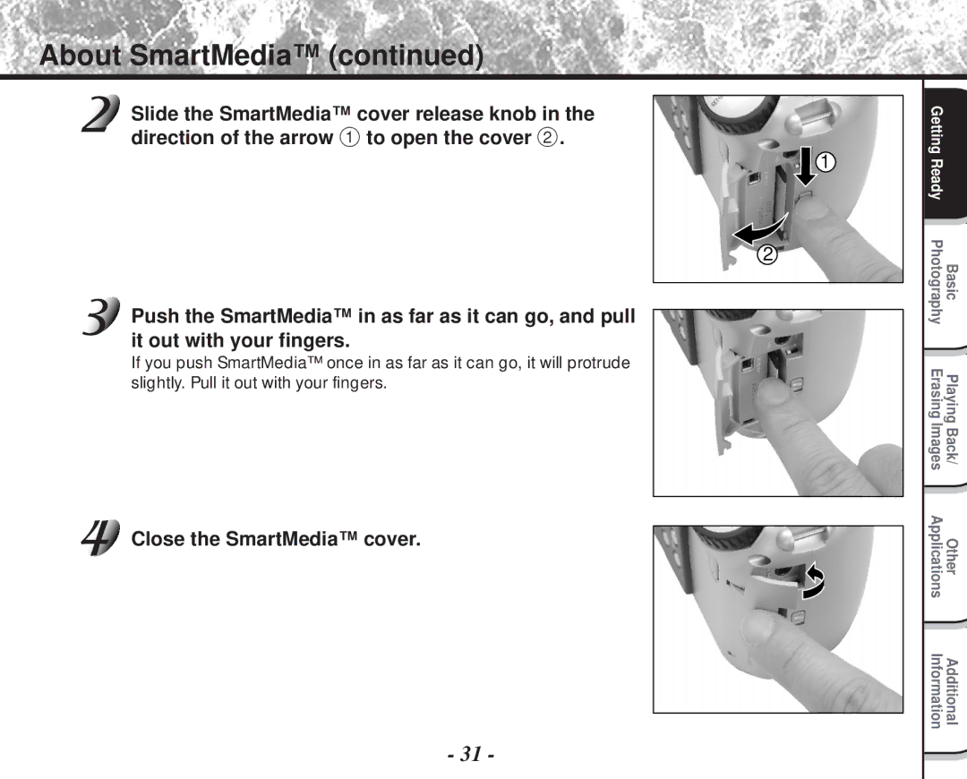 Toshiba PDR-M60 instruction manual About SmartMedia 