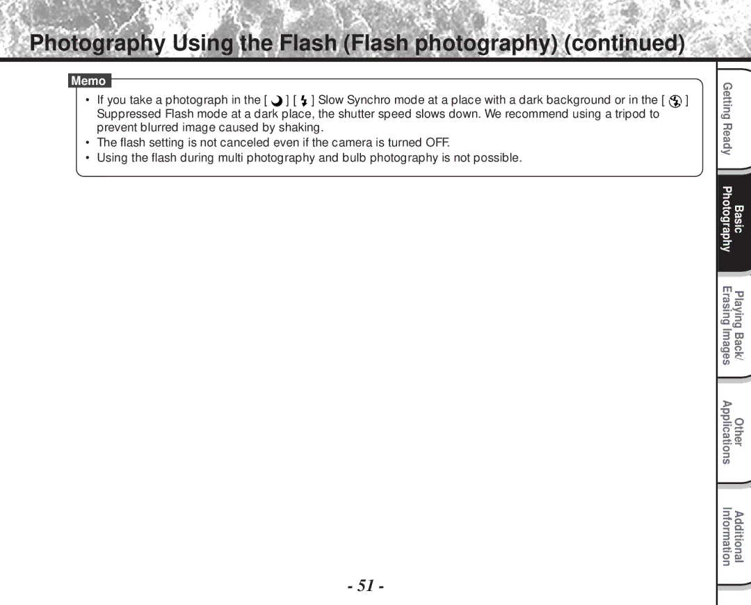 Toshiba PDR-M60 instruction manual Memo 