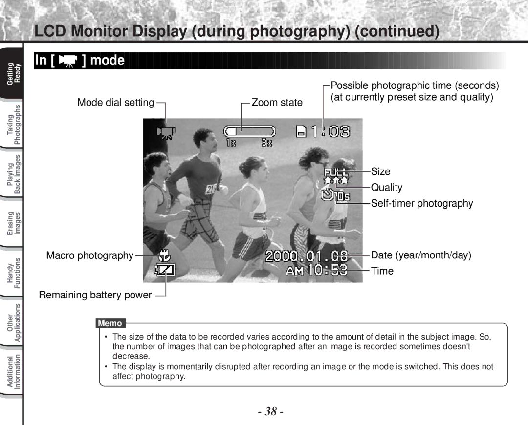 Toshiba PDR-M70 instruction manual Mode 