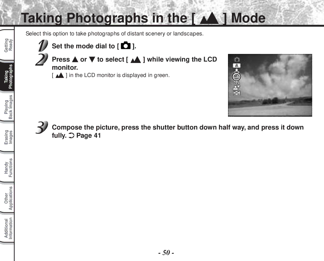 Toshiba PDR-M70 instruction manual Taking Photographs in the Mode 