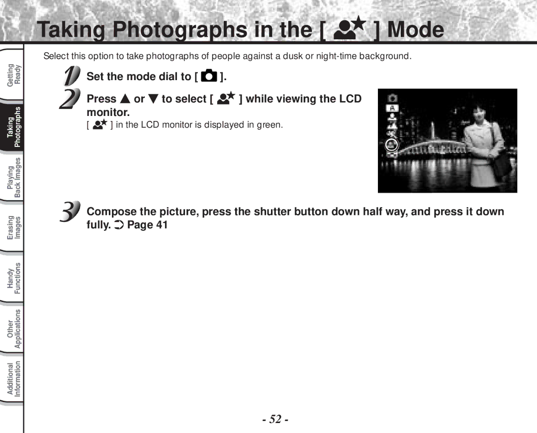 Toshiba PDR-M70 instruction manual Taking Photographs in the Mode 