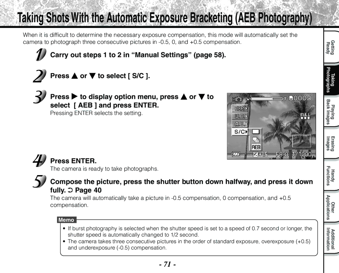 Toshiba PDR-M71 instruction manual Press Enter 