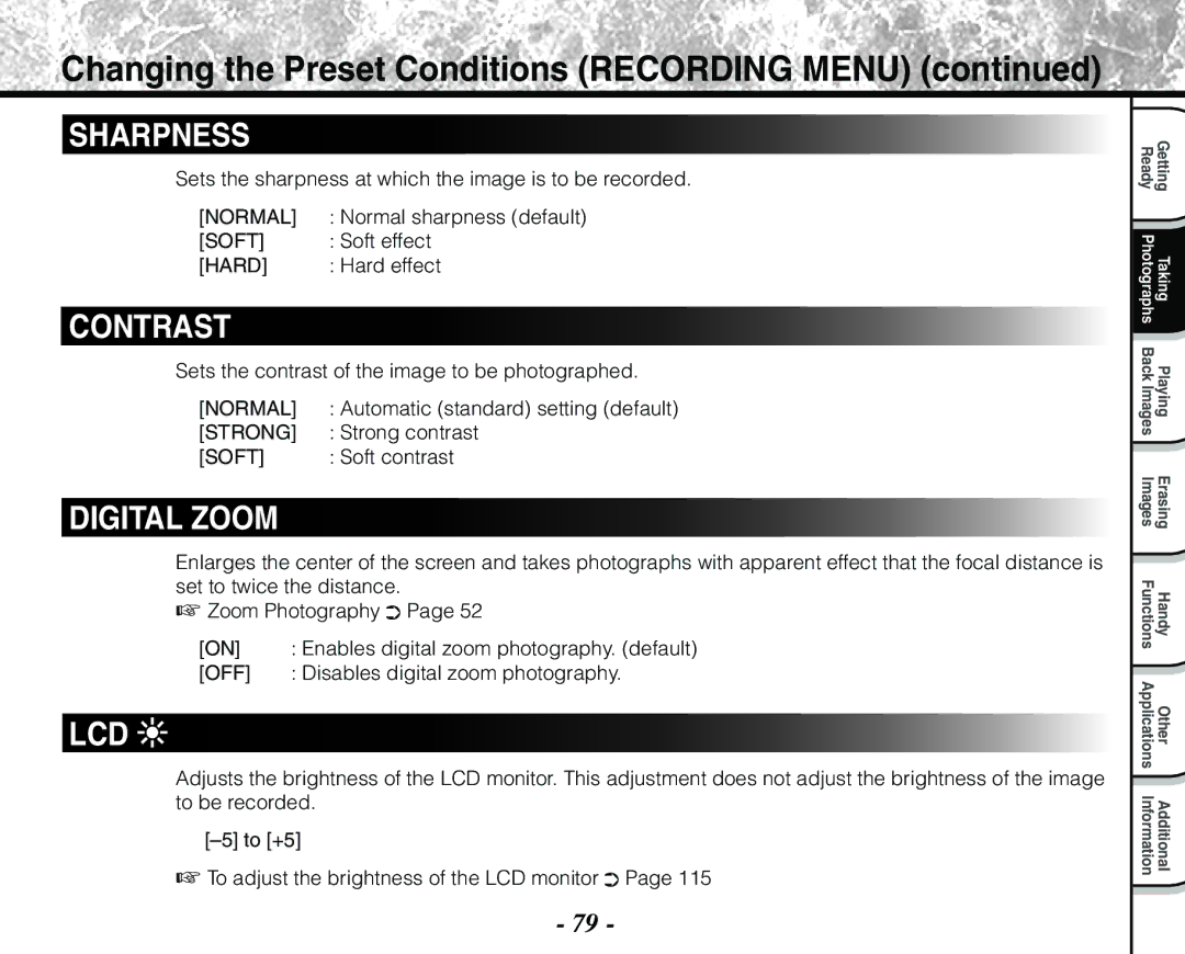 Toshiba PDR-M71 instruction manual Lcd 