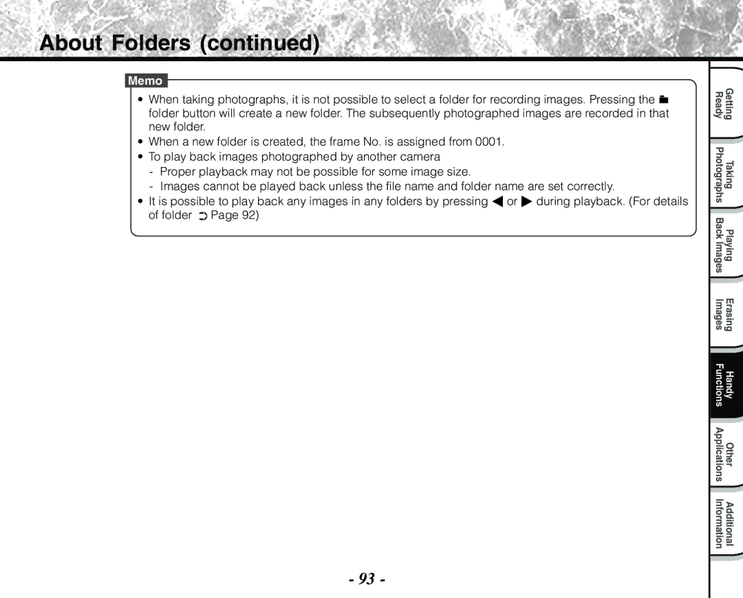 Toshiba PDR-M71 instruction manual About Folders 