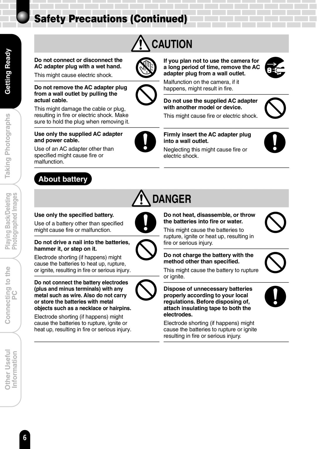 Toshiba PDR-T20 instruction manual About battery, GettingReady 