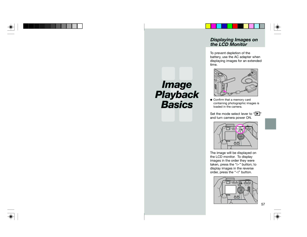 Toshiba pmn user manual Image Playback Basics, Displaying Images on the LCD Monitor 