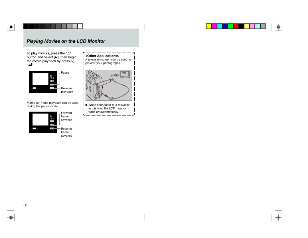 Toshiba pmn user manual Playing Movies on the LCD Monitor, Other Applications 