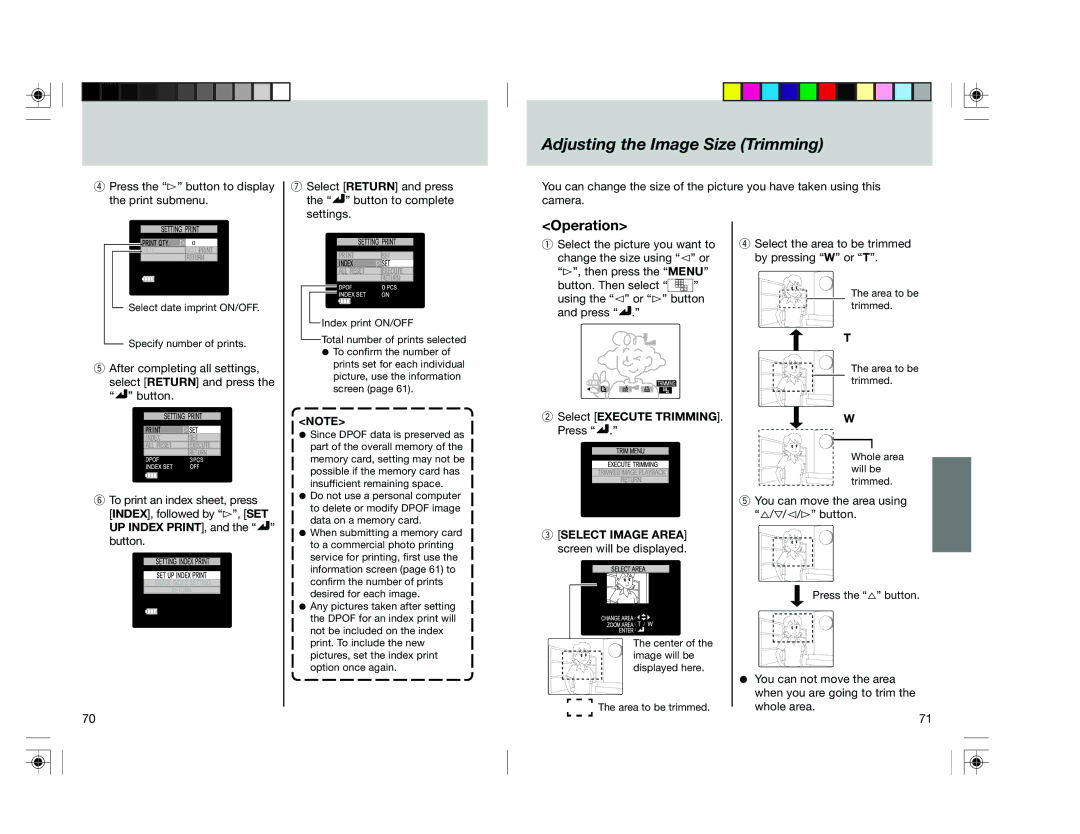 Toshiba pmn user manual Adjusting the Image Size Trimming, Select Execute Trimming 