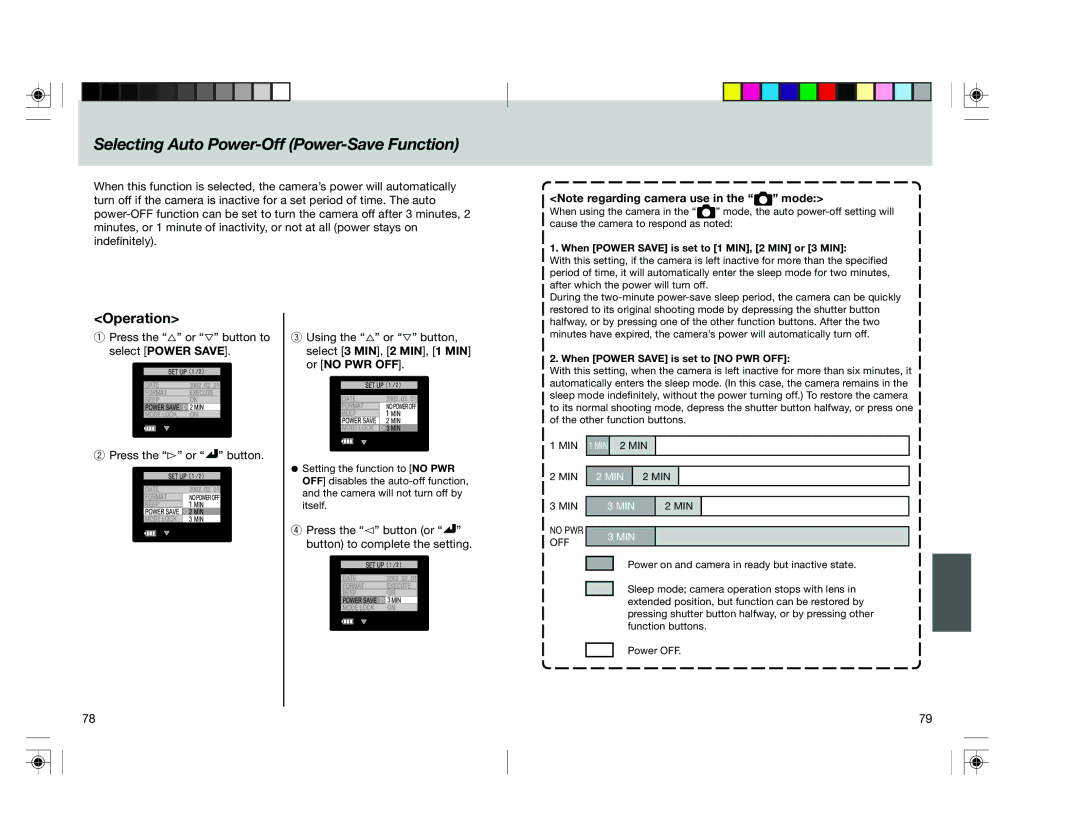 Toshiba pmn user manual Selecting Auto Power-Off Power-Save Function, When Power Save is set to 1 MIN, 2 MIN or 3 MIN 