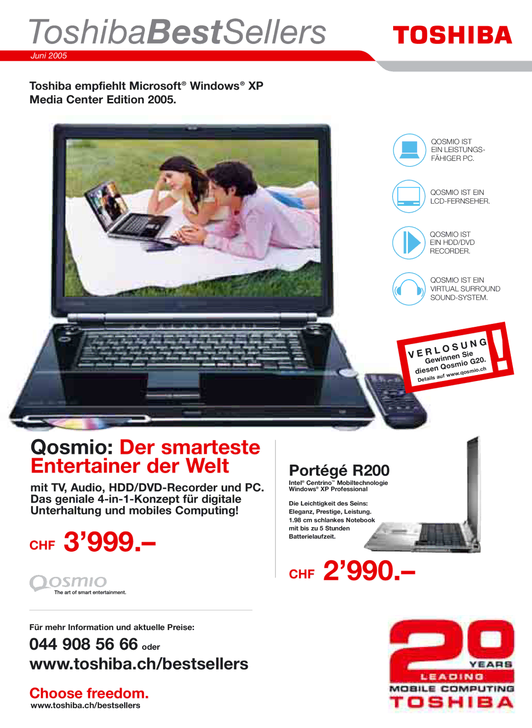 Toshiba Portg R200 manual CHF 3’999, CHF 2’990 