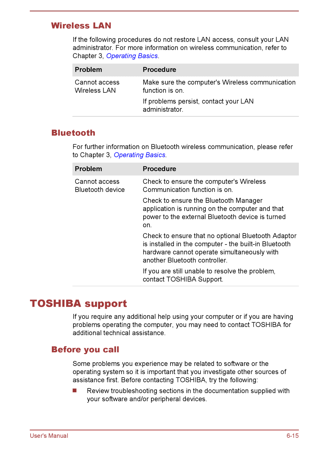 Toshiba Pro C470D, Pro L770D, Pro L775D, Pro C670, Pro C676, C675D, C670D Toshiba support, Bluetooth, Before you call 