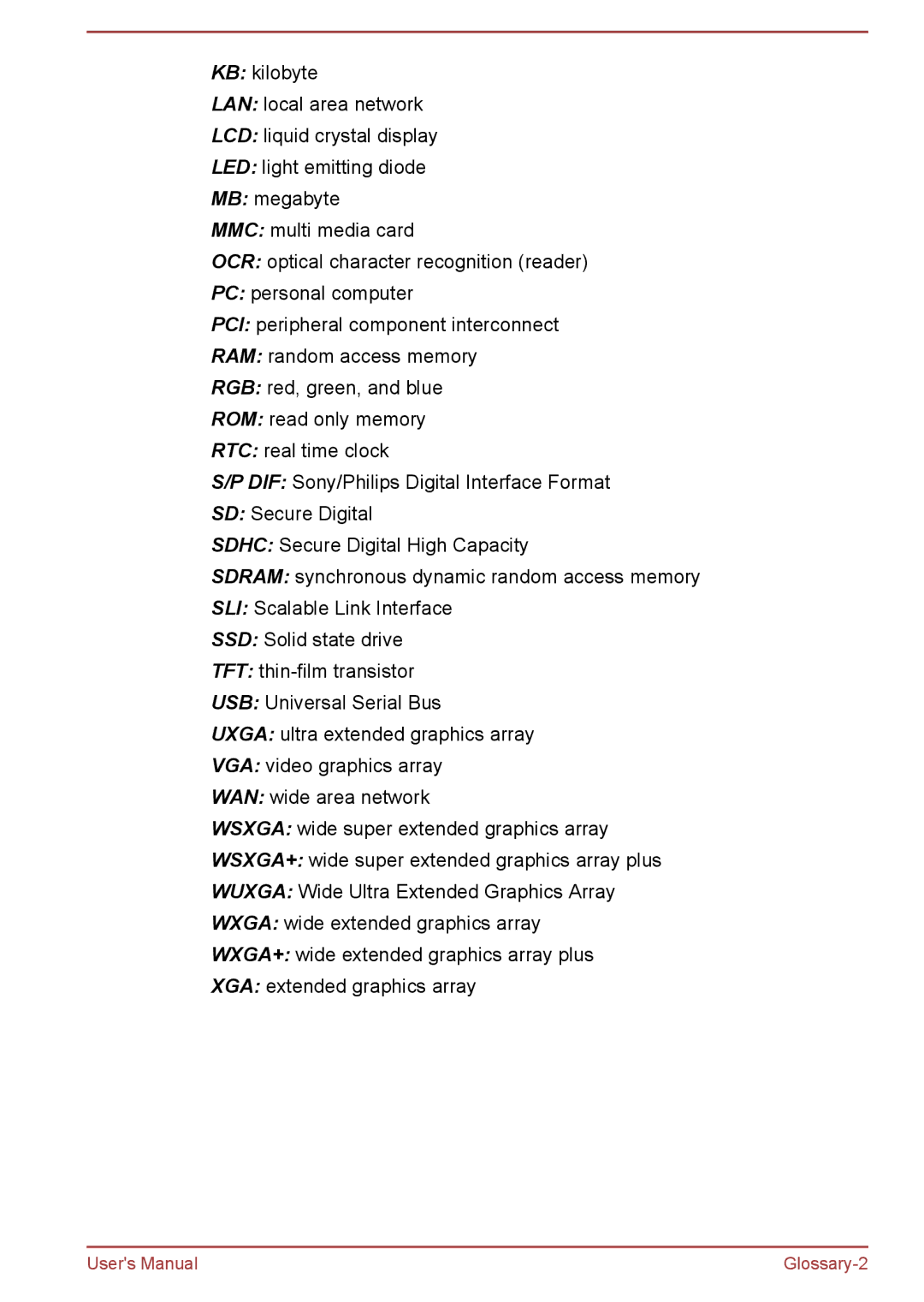 Toshiba Pro C470D, Pro L770D, Pro L775D, Pro C670, Pro C676, C675D, C670D user manual Glossary-2 