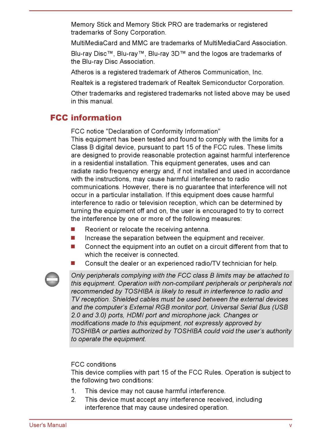 Toshiba Pro C670, Pro C470D, Pro L770D, Pro L775D, Pro C676, C675D, C670D user manual FCC information 