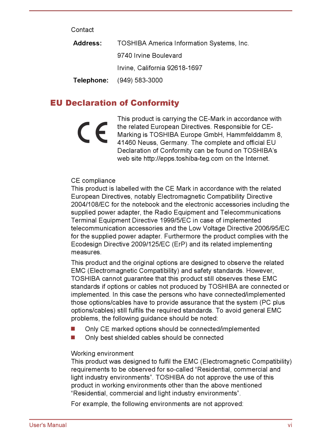 Toshiba Pro C676, Pro C470D, Pro L770D, Pro L775D, Pro C670, C675D, C670D user manual EU Declaration of Conformity 