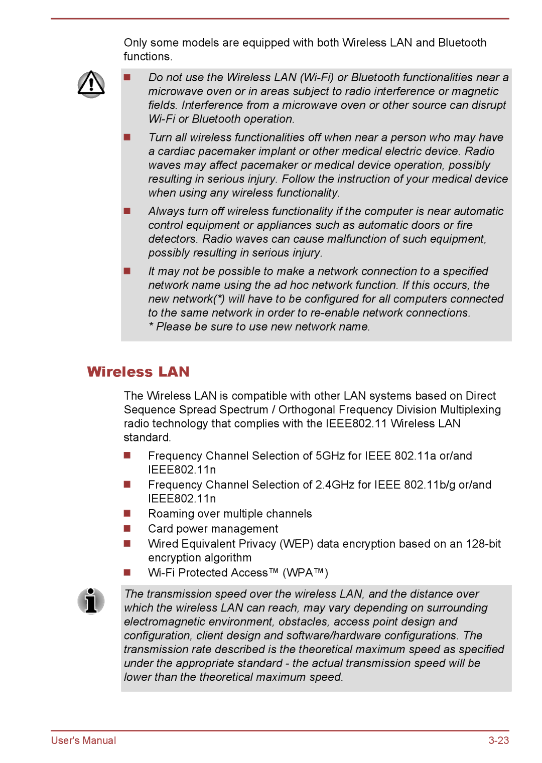 Toshiba Pro C470D, Pro L770D, Pro L775D, Pro C670, Pro C676, C675D, C670D user manual Wireless LAN 