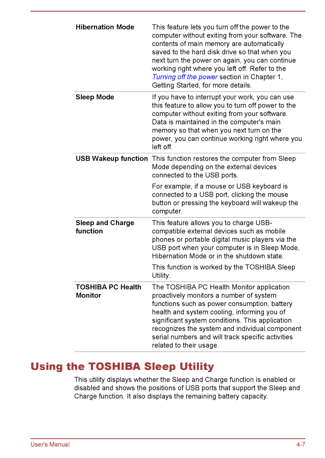 Toshiba Pro C470D, Pro L770D, Pro L775D, Pro C670, Pro C676, C675D, C670D user manual Using the Toshiba Sleep Utility 