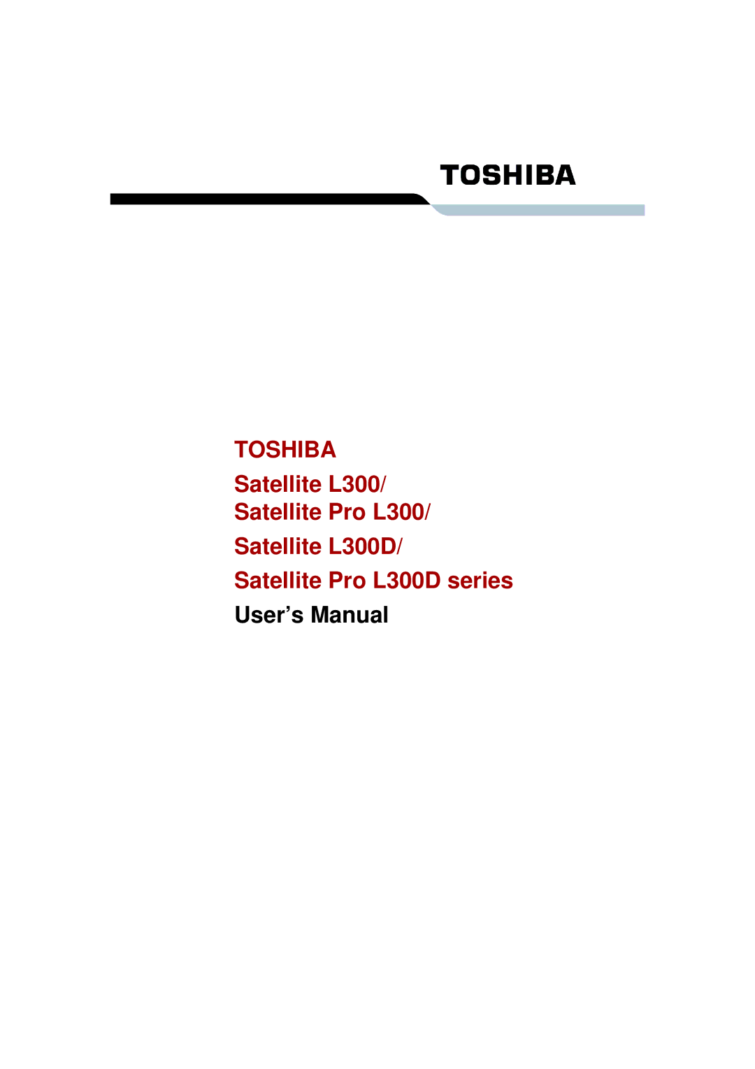 Toshiba PRO L300D user manual Toshiba 