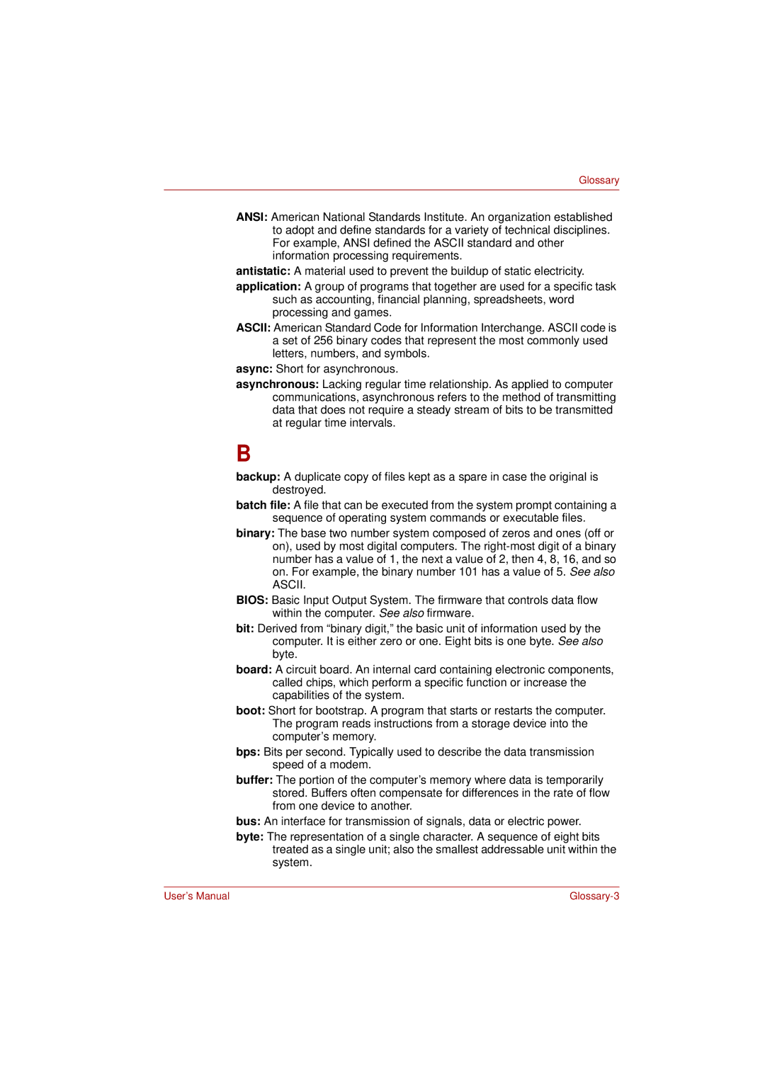 Toshiba PRO L300D user manual Ascii 