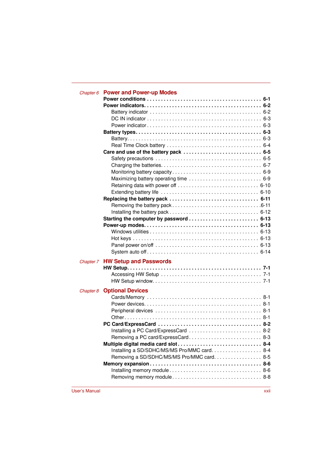 Toshiba PRO L300D user manual Power and Power-up Modes, HW Setup -1Accessing HW Setup -1HW Setup window 