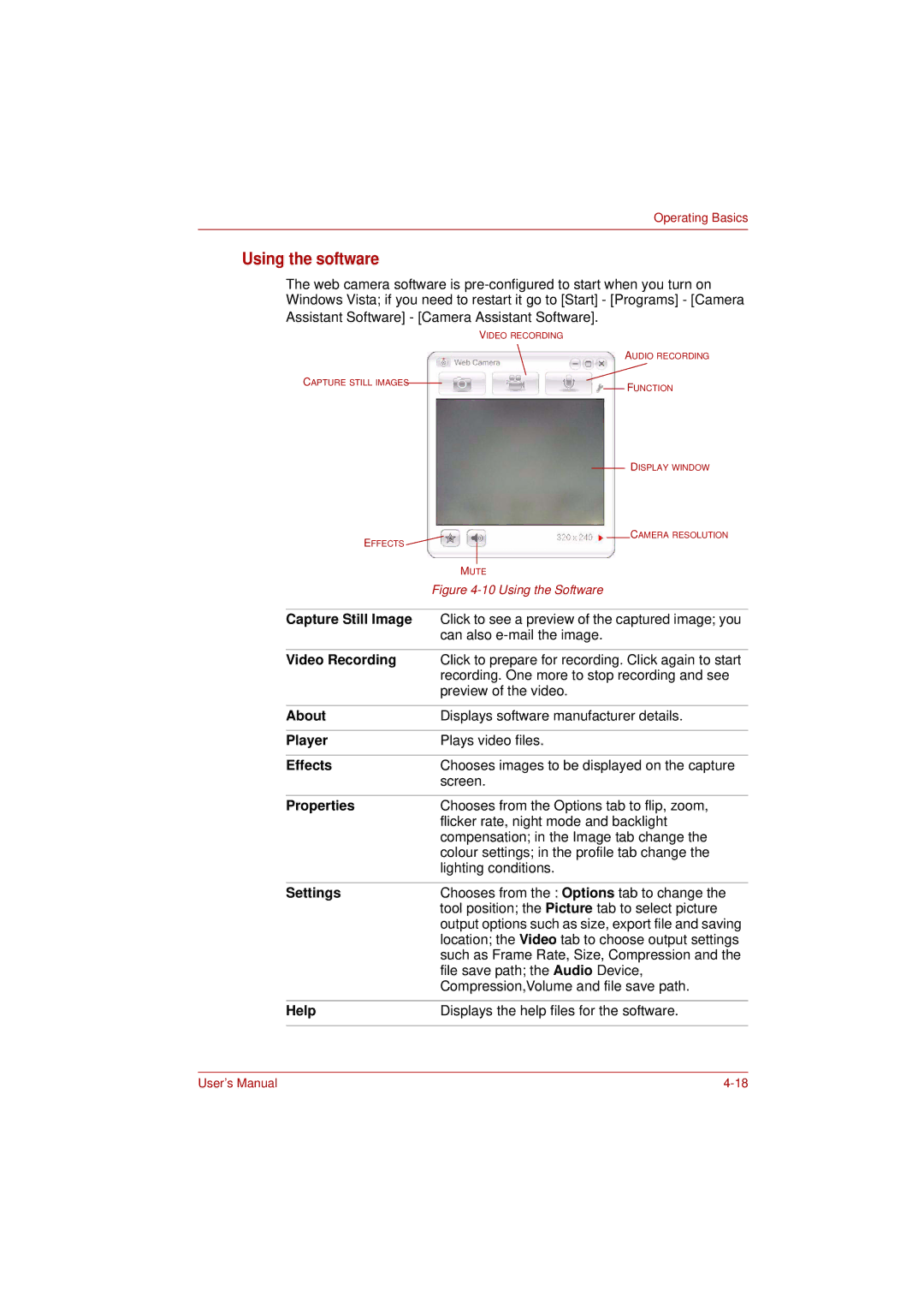 Toshiba PRO L300D user manual Using the software 