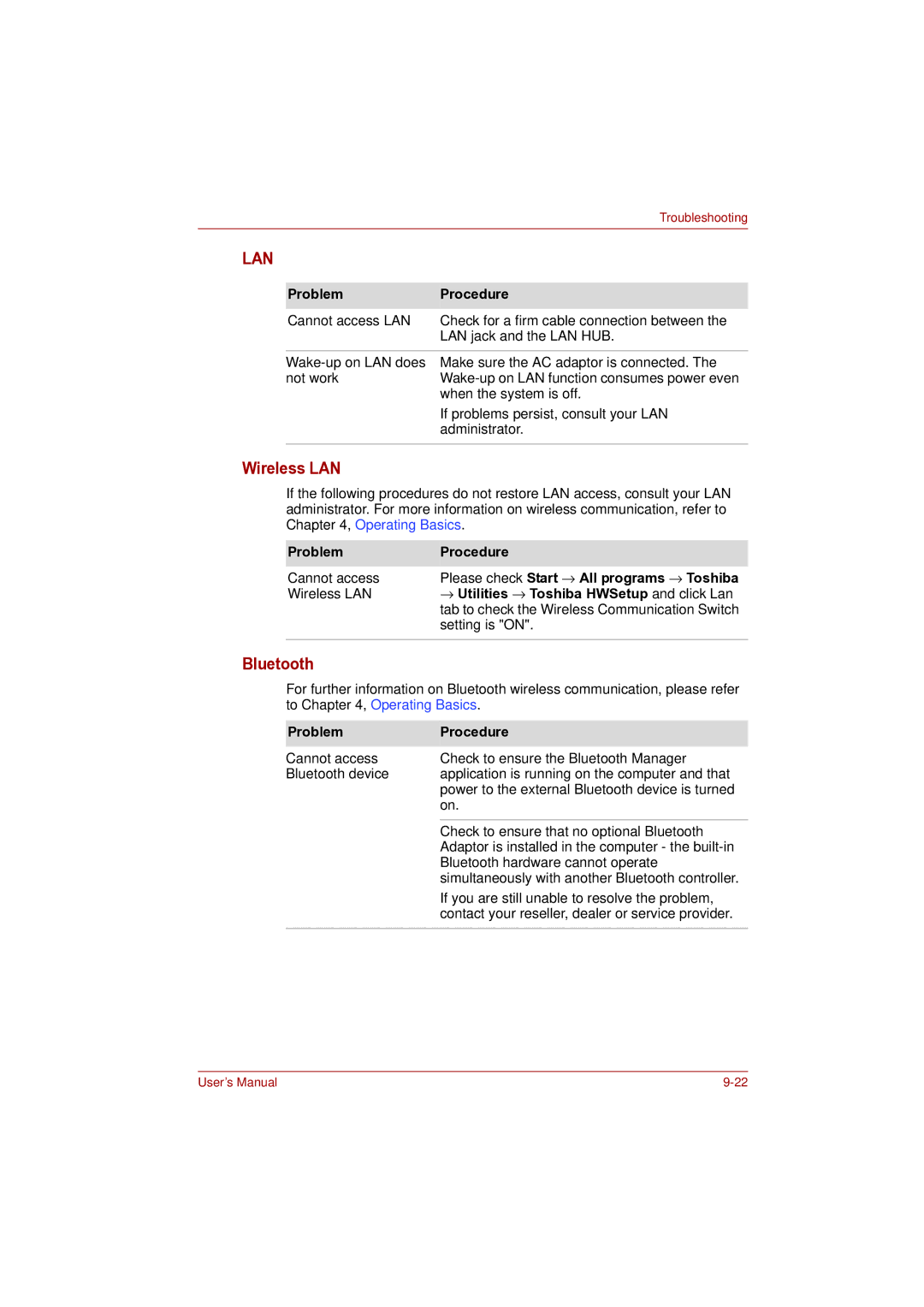 Toshiba Pro L500D user manual Bluetooth, Setting is on 