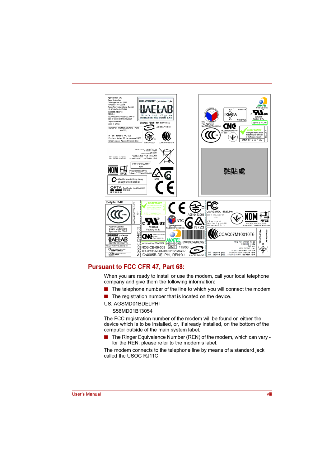 Toshiba Pro L500D user manual Pursuant to FCC CFR 47, Part 