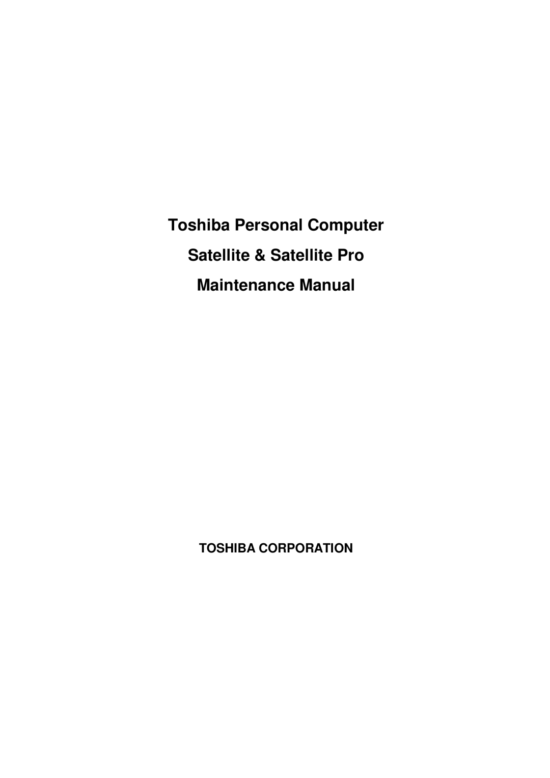 Toshiba PROA660 manual Toshiba Corporation 