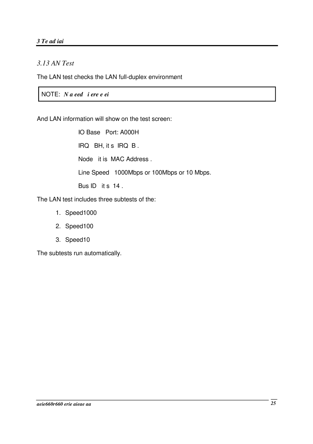 Toshiba PROA660 manual LAN Test 