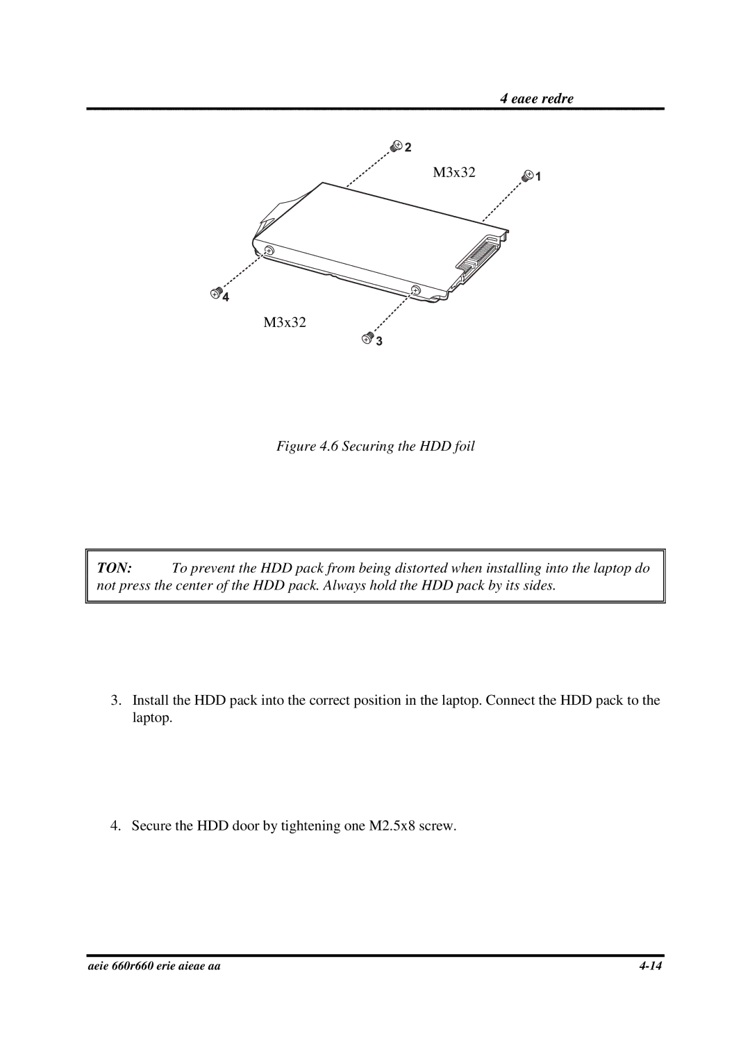 Toshiba PROA660 manual Securing the HDD foil 