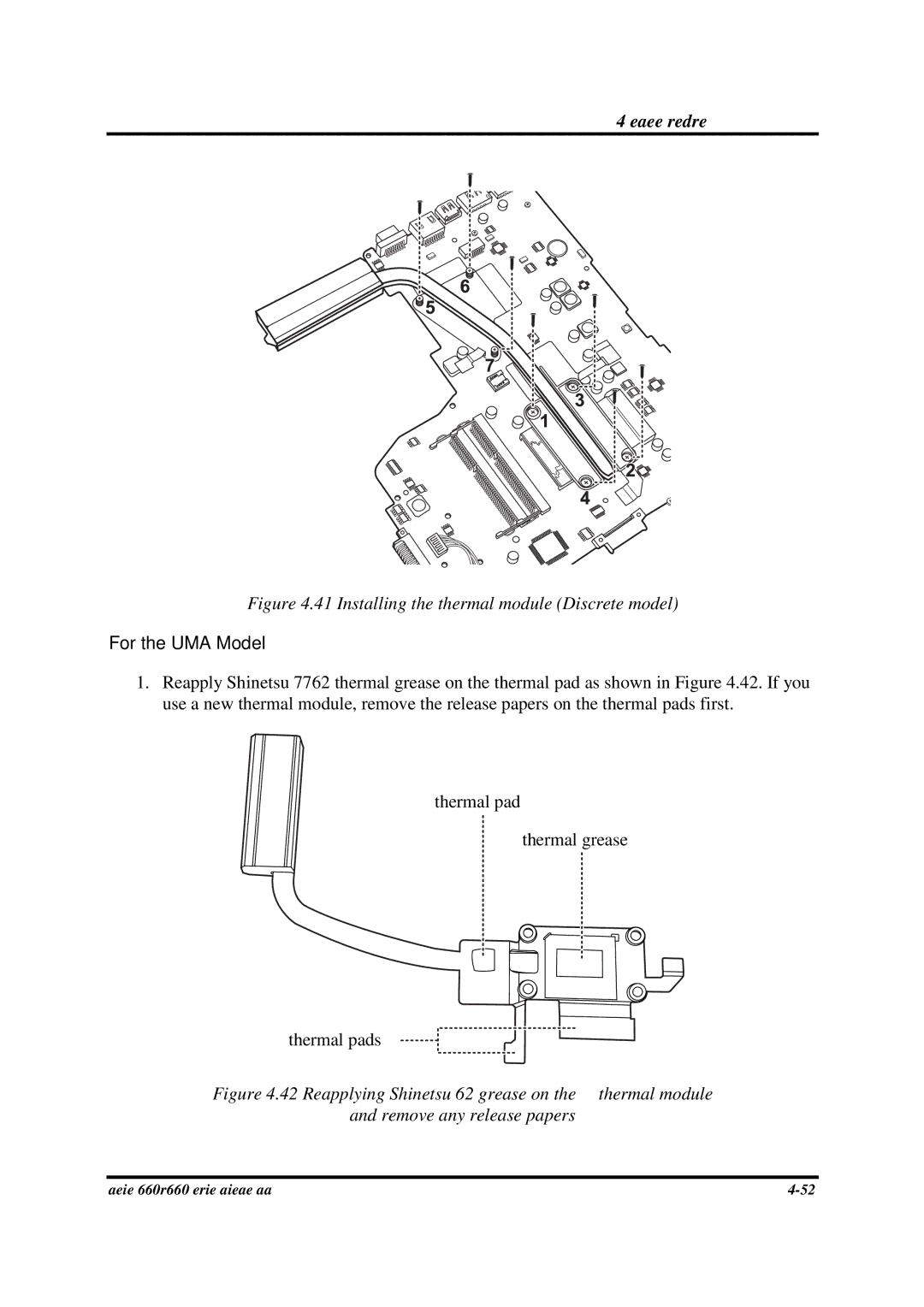 Toshiba PROA660 manual Installing the thermal module Discrete model 