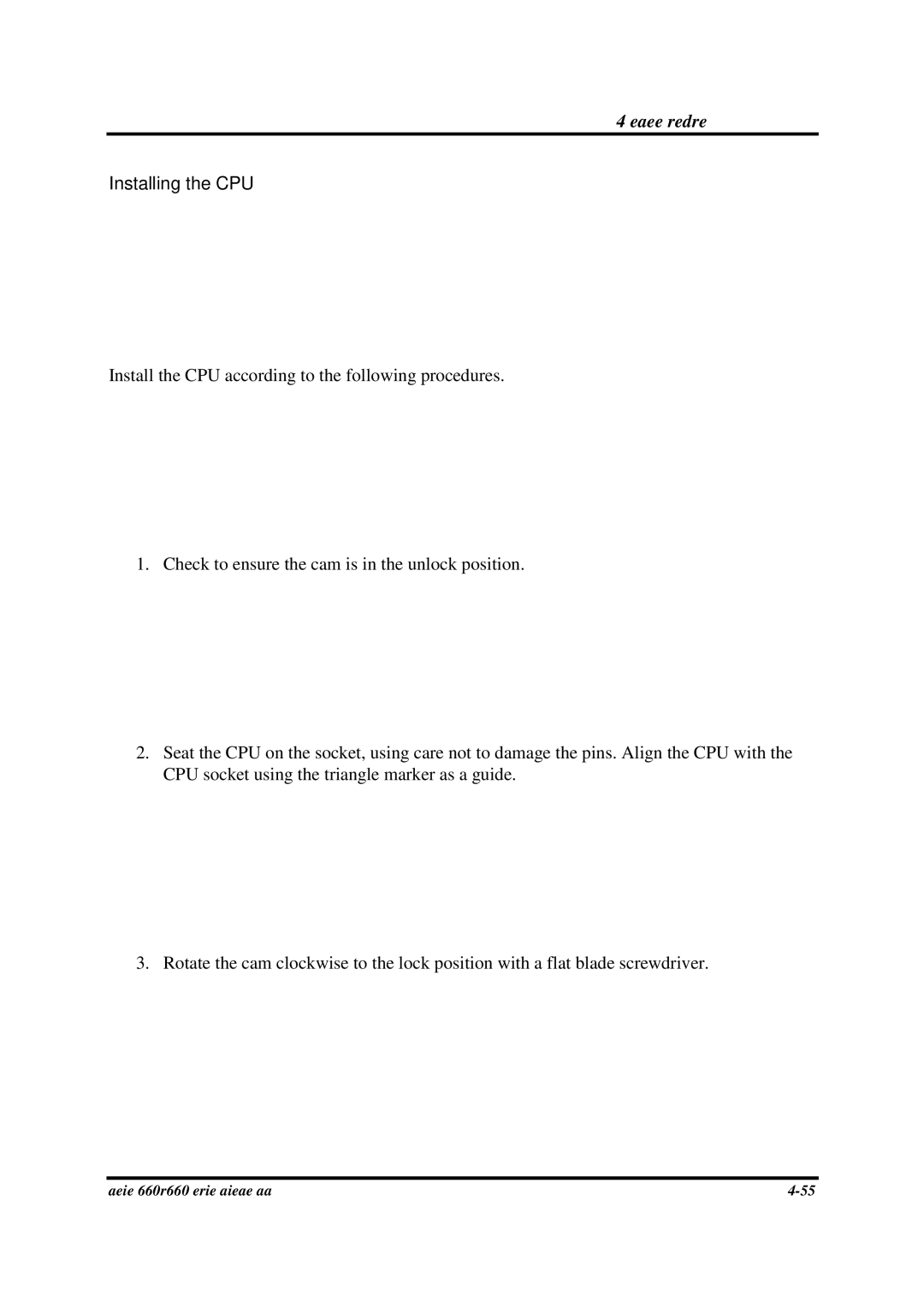 Toshiba PROA660 manual Installing the CPU 