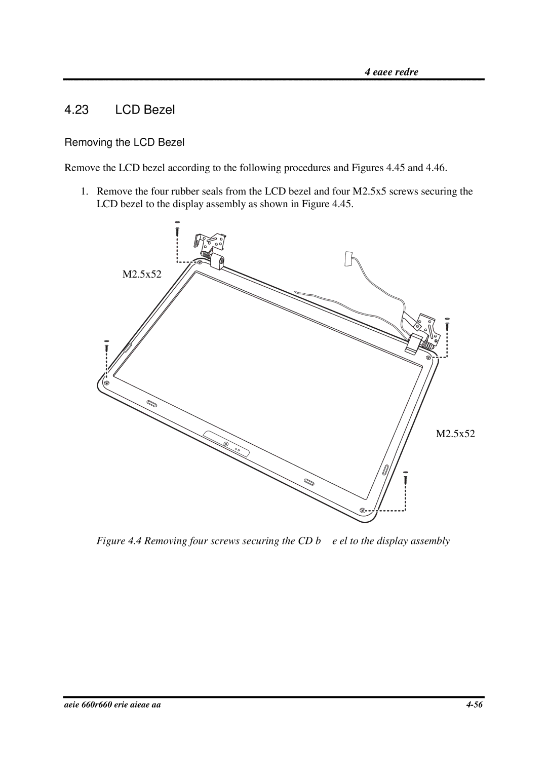 Toshiba PROA660 manual Removing the LCD Bezel 