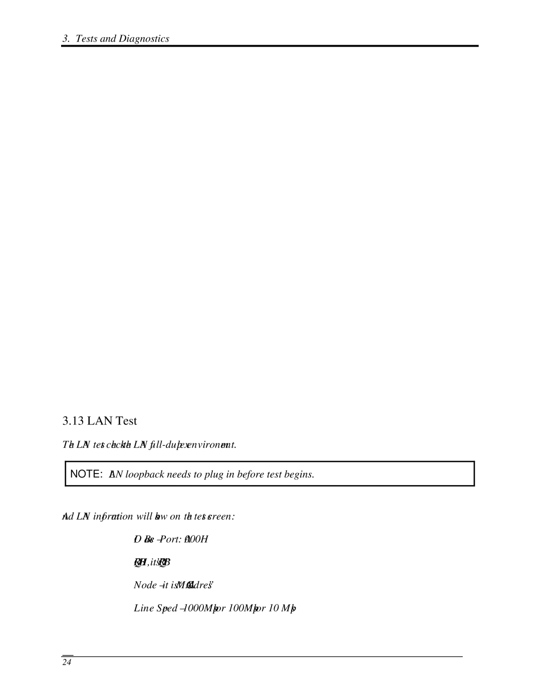 Toshiba PROL450D manual LAN Test 