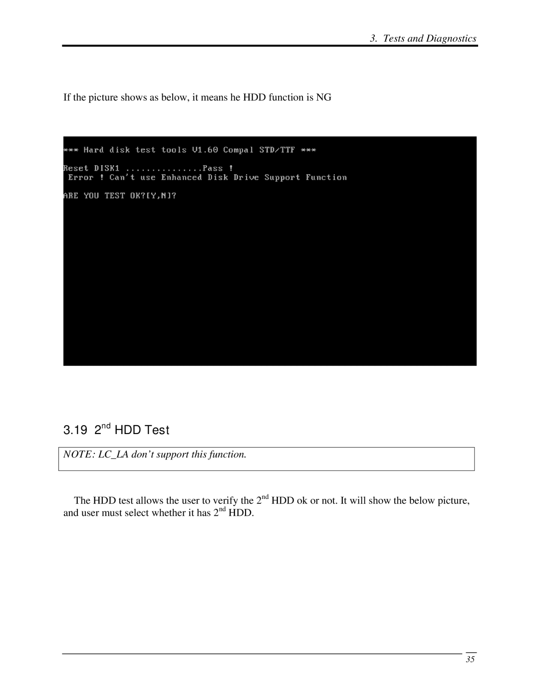 Toshiba PROL450D manual 19 2nd HDD Test 