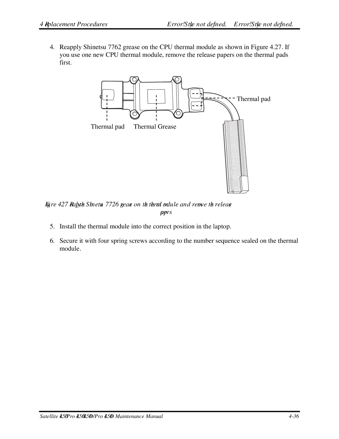 Toshiba PROL450D manual Satellite L450/Pro L450/L450D/Pro L450D Maintenance Manual 