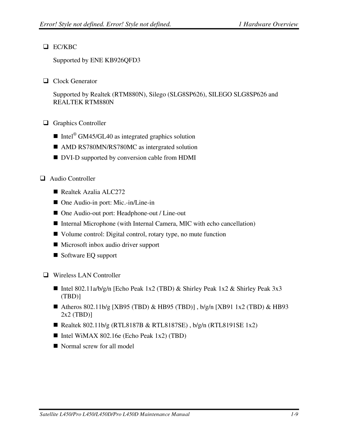 Toshiba PROL450D manual  Ec/Kbc 