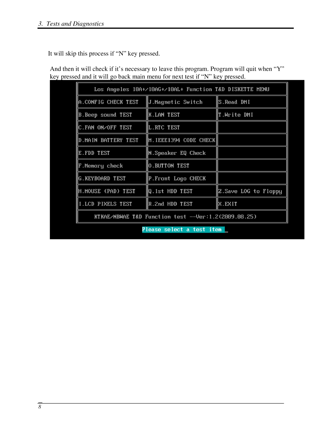 Toshiba PROL450D manual Tests and Diagnostics 