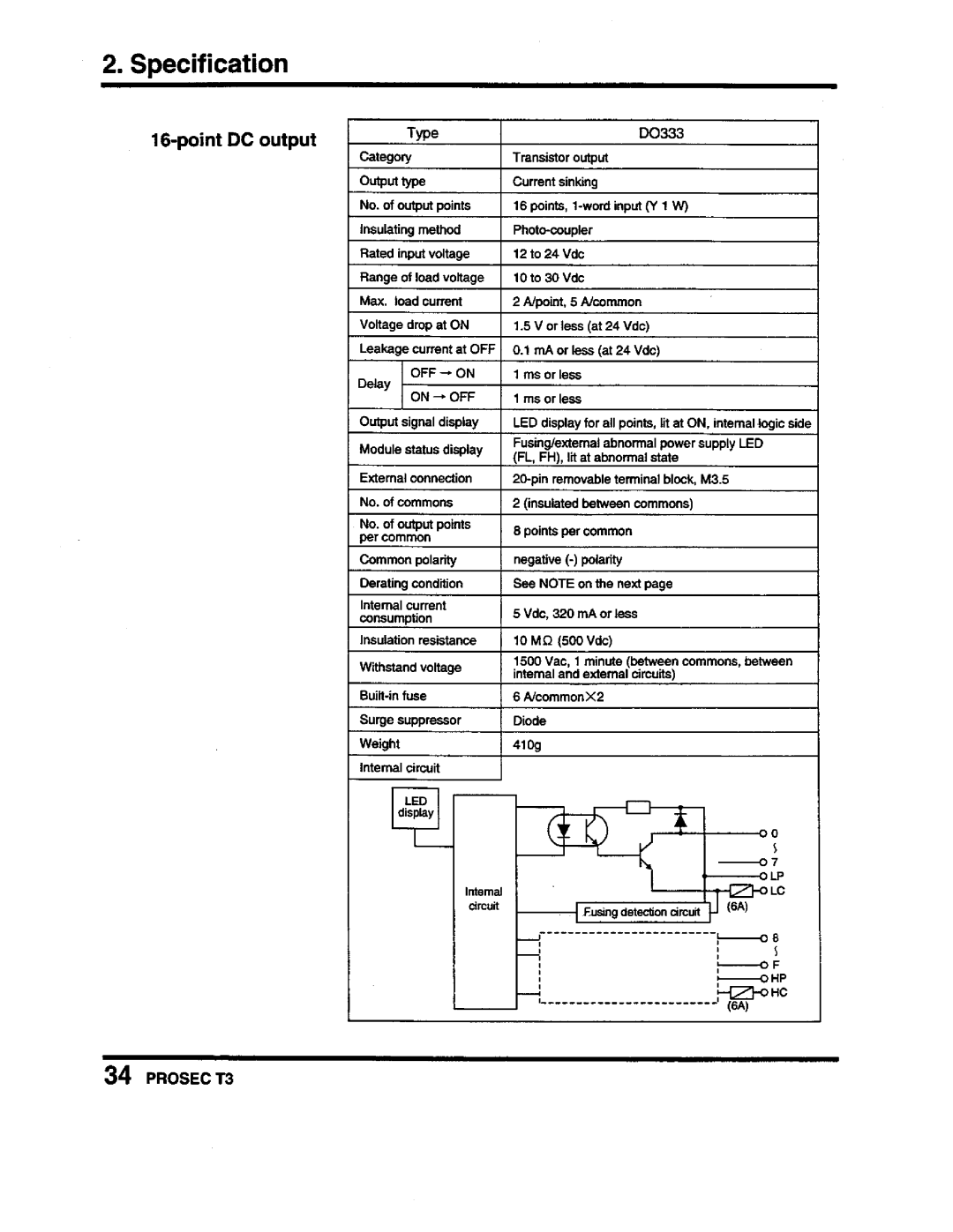 Toshiba PROSEC T3 user manual 