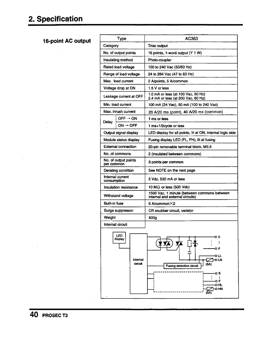 Toshiba PROSEC T3 user manual 