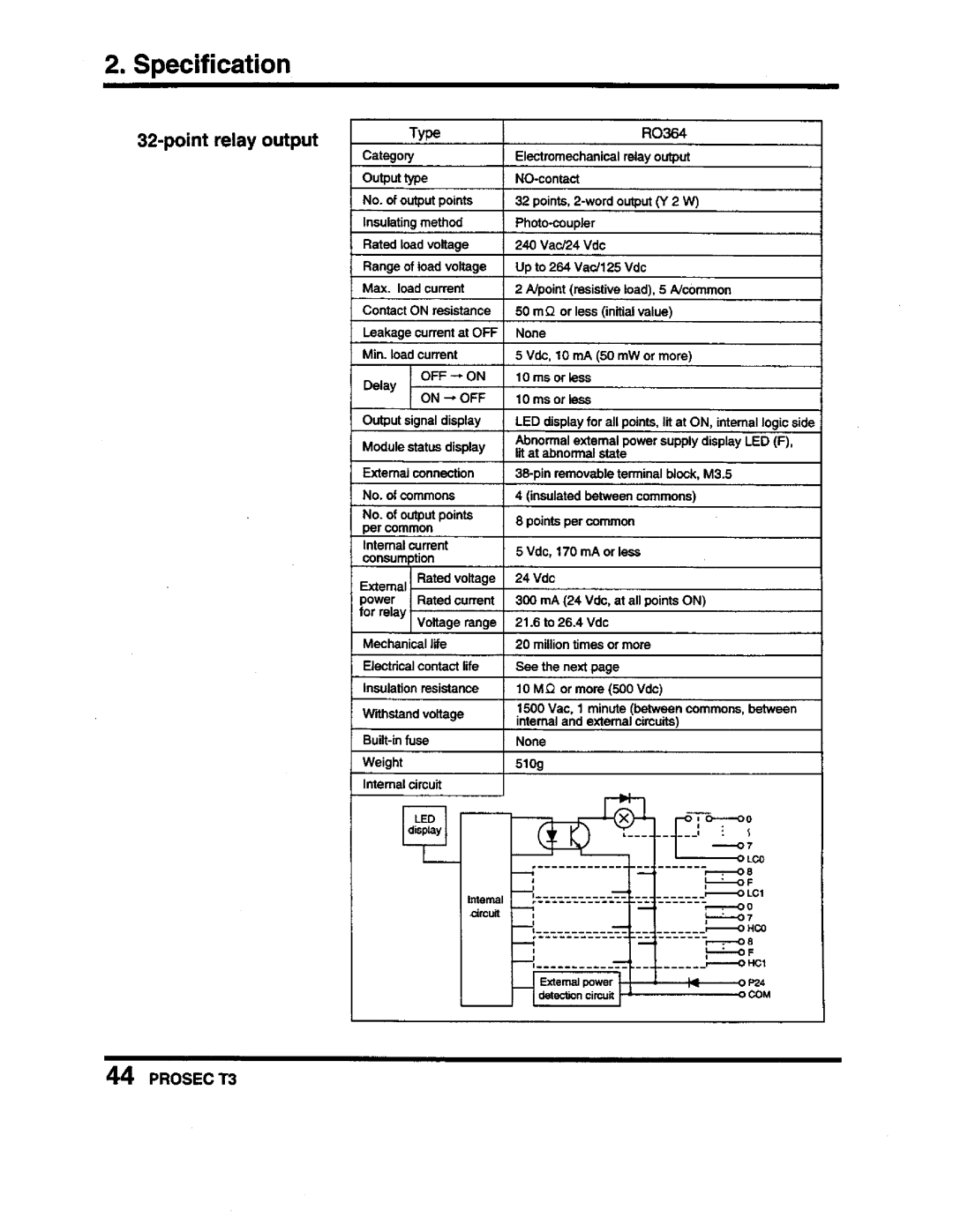 Toshiba PROSEC T3 user manual 