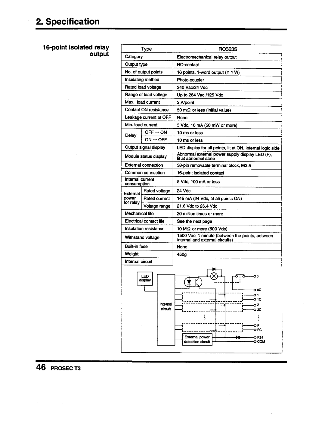 Toshiba PROSEC T3 user manual 