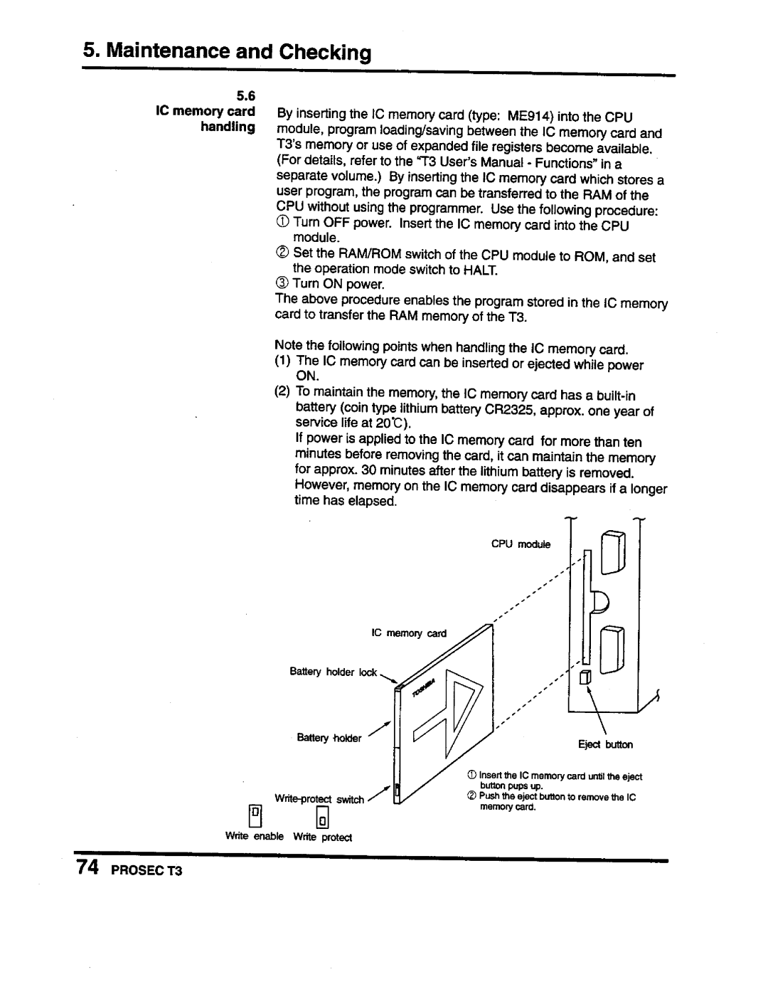 Toshiba PROSEC T3 user manual 