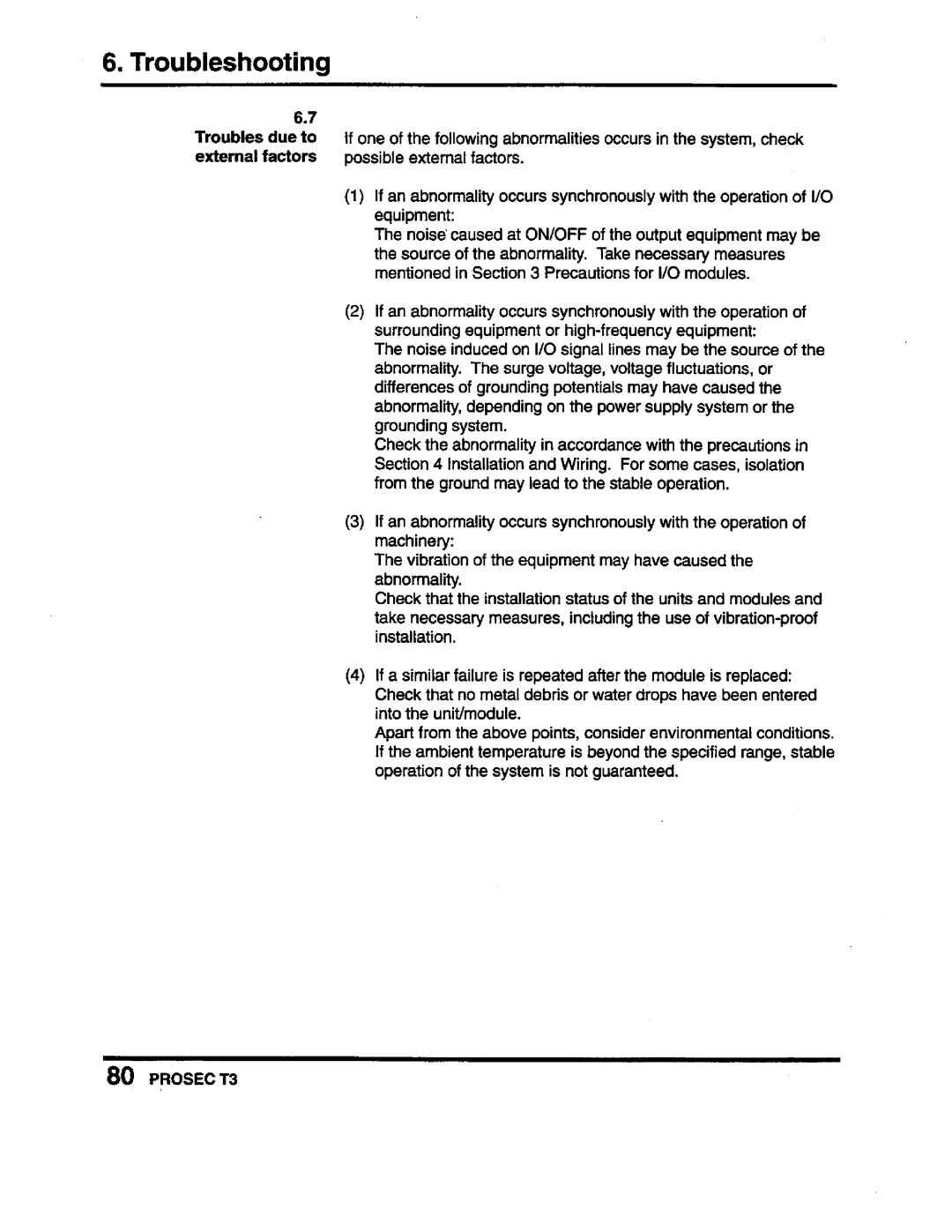 Toshiba PROSEC T3 user manual 