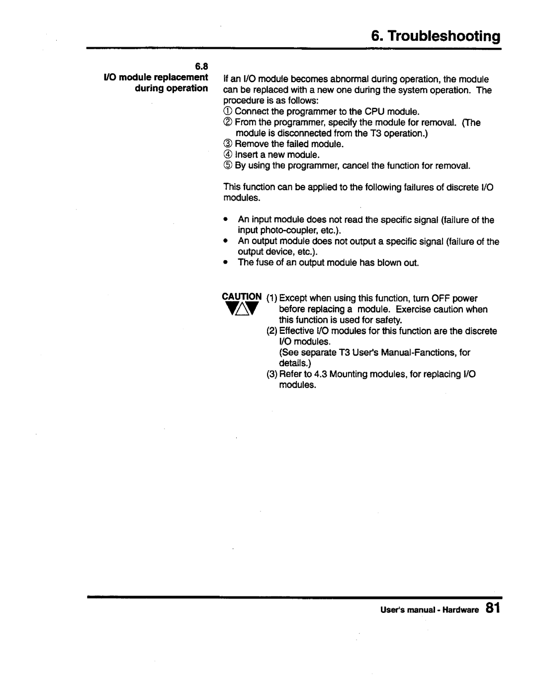 Toshiba PROSEC T3 user manual 