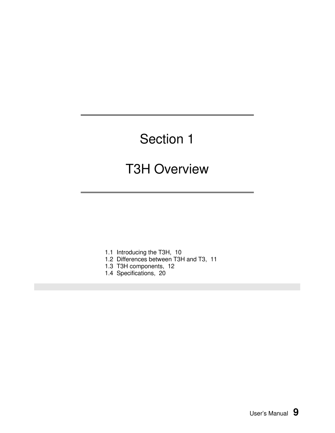 Toshiba PROSEC T3H user manual Section T3H Overview 