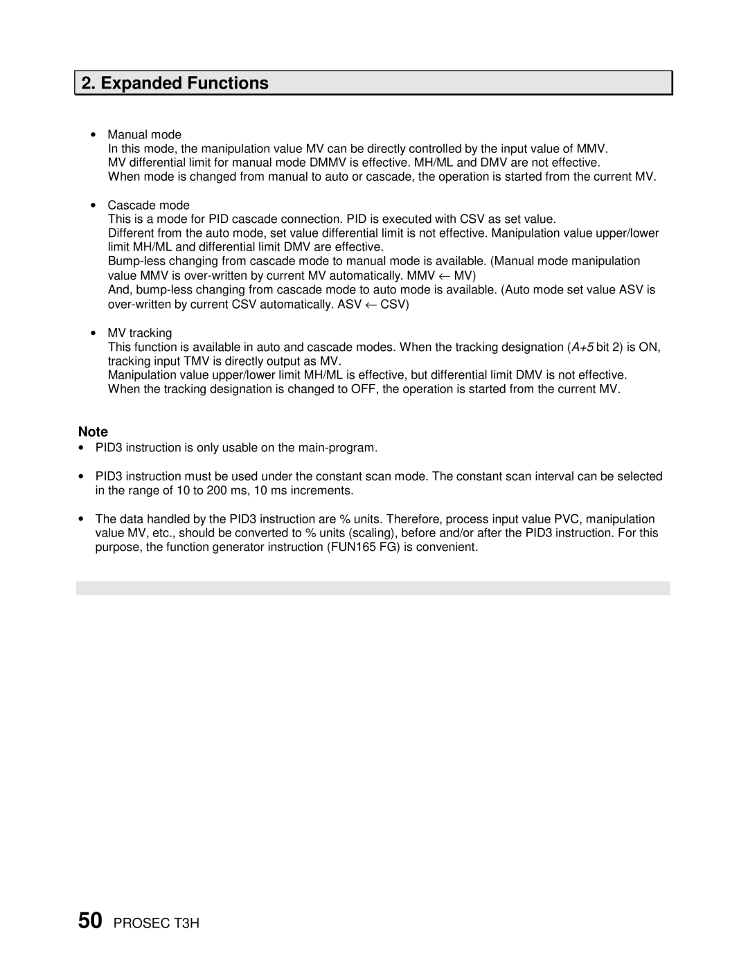 Toshiba PROSEC T3H user manual Expanded Functions 