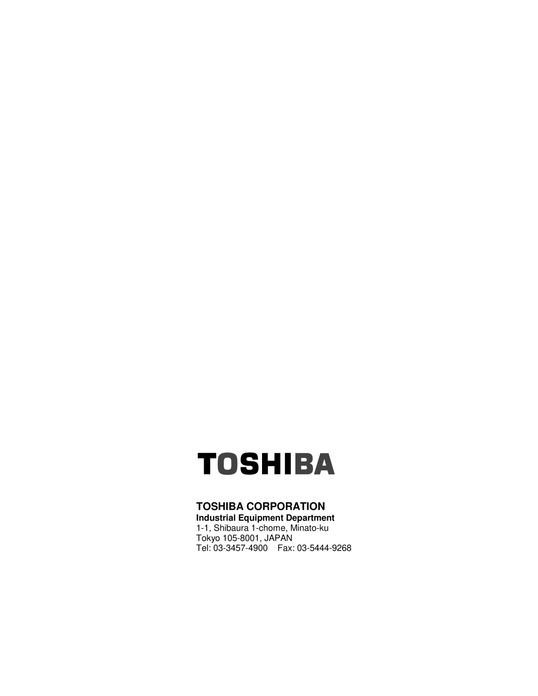 Toshiba PROSEC T3H user manual Toshiba Corporation 