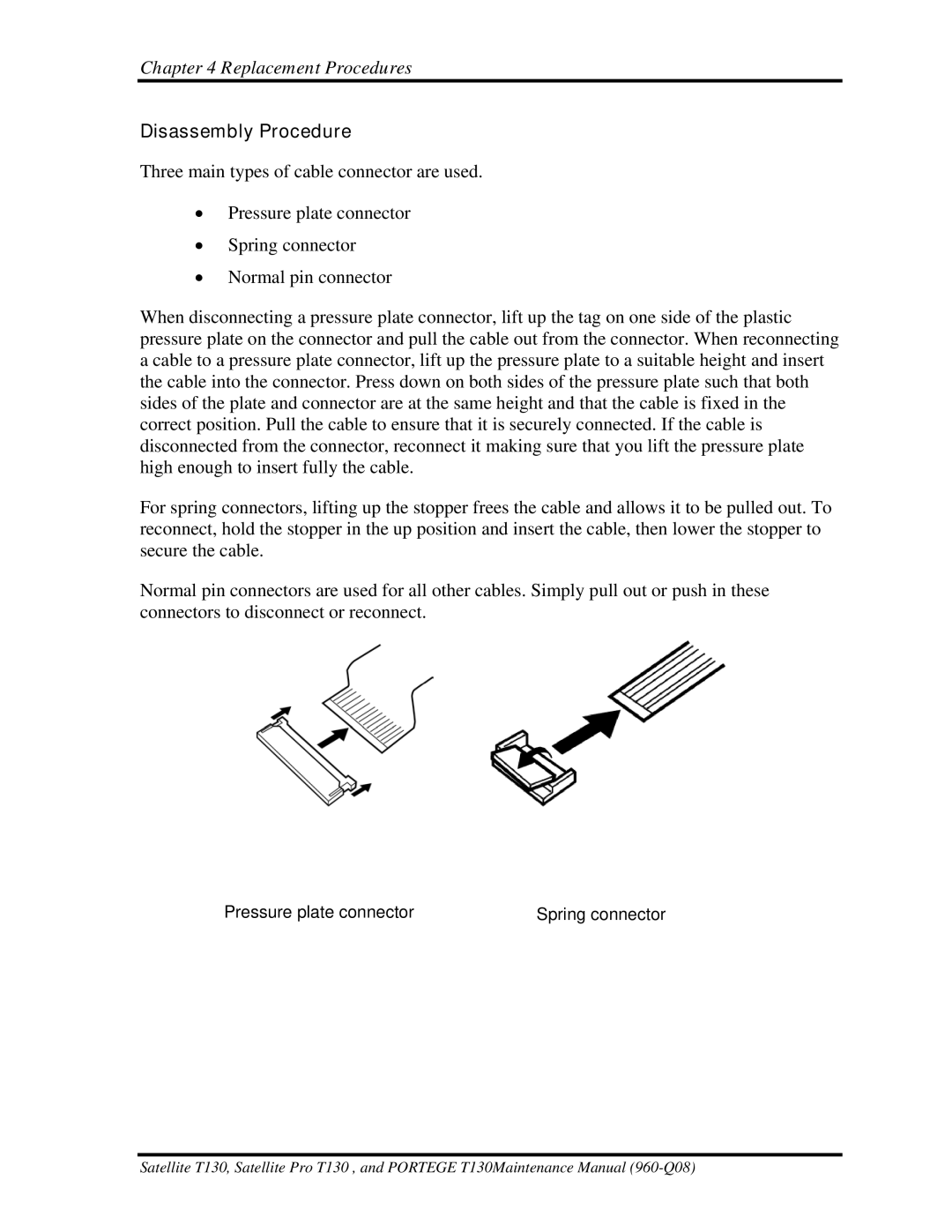 Toshiba PROT130 manual Disassembly Procedure 