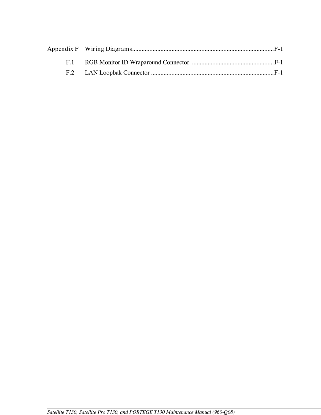 Toshiba PROT130 manual Appendix F Wiring Diagrams 